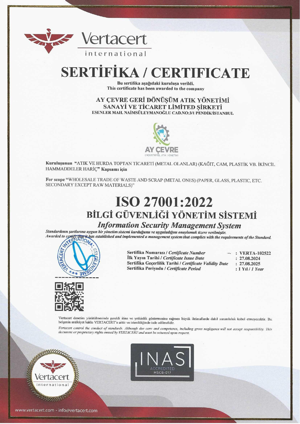 aycevre-iso-27001-sertifikasi