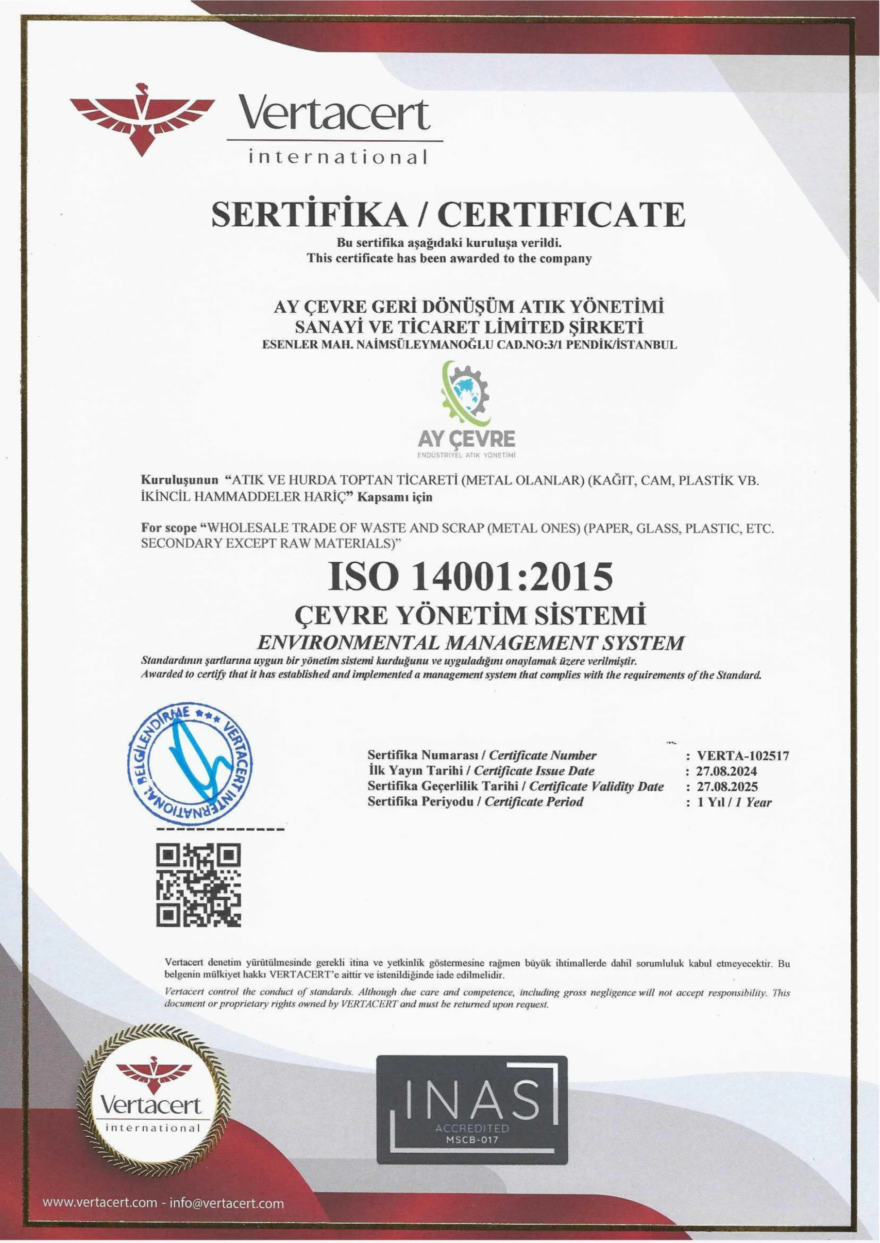 aycevre-iso-14001-sertifikasi