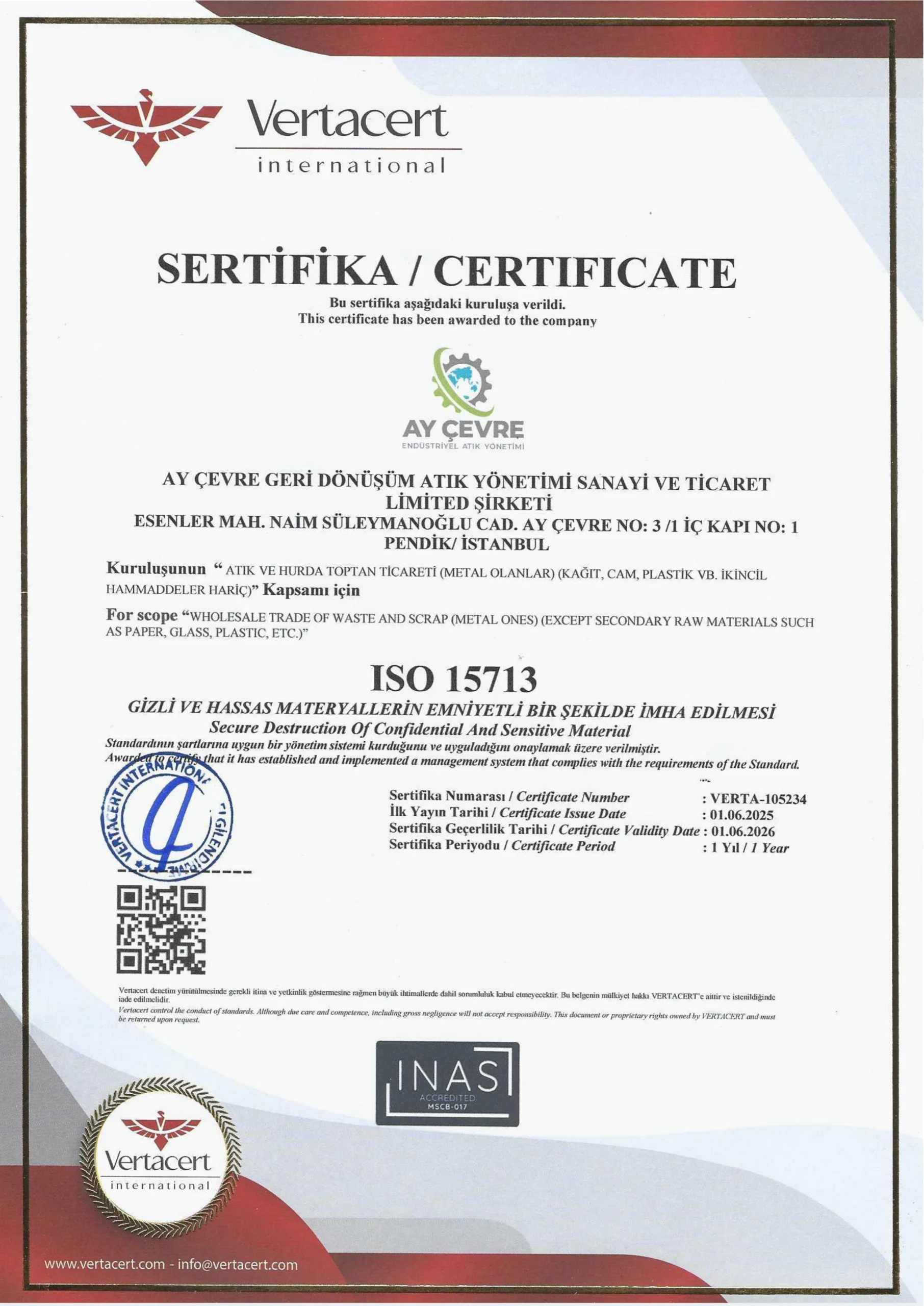 aycevre-iso-15713-sertifikasi